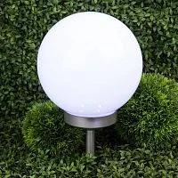 Фото светильник светодиодный erasf22-22 4led "шар" уличный на солнечных батареях садовый h=25см ip44 эра б0053376