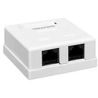 Фото розетка настенная teracom pro cat.6 неэкранированная 2 порта rj-45 dual idc белая