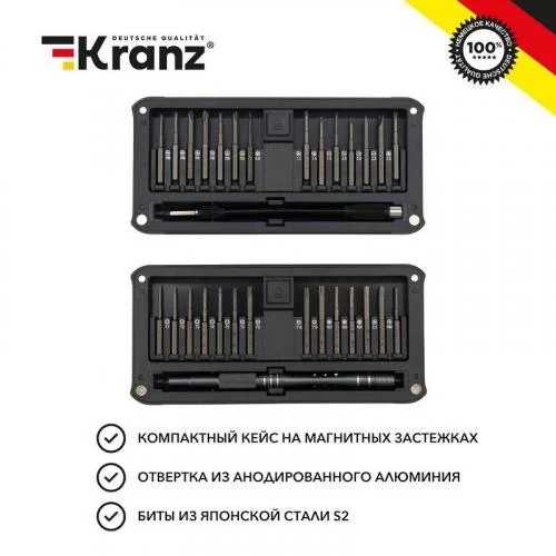 Фото набор отверток для точных работ ra-02 30 предметов kranz kr-12-4752 Kranz