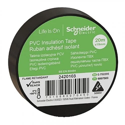 Фото изолента пвх 19мм (рул.20м) черн. sche imt38203 Schneider Electric