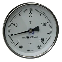 Фото термометр биметаллический осевой дк63 160с l=50мм g1/2" тбп-т нпо юмас