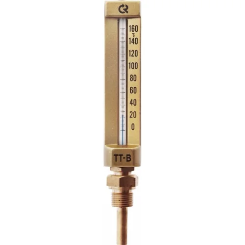 Фото термометр жидкостной виброустойчивый прямой 200с l=100мм g1/2" тт-в-150 150/100 росма 00000002830 Росма