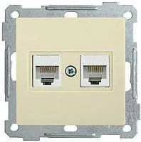 Фото механизм розетки комп. 2-м сп bolero рк10-2-б rj45 cat5e крем. iek ekb25-k33