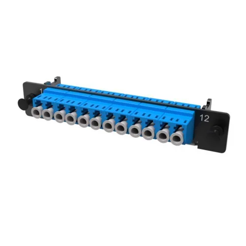 Фото планка адаптерная с установленными 6xlc duplex адаптерами (aligned key)(цвет адаптера - синий) os2 1/2 hu dkc rnap6lhus DKC