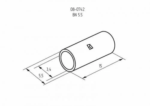 Фото гильза соединительная (сг l-15мм) 4-6кв.мм (bn5.5) rexant 08-0742 Rexant фото 2