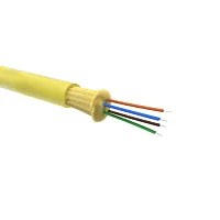 Фото кабель волоконно-оптический 9/125 одномодовый 4 волокна плотноебуферное покрытие для внутренней прокладки (уп.2000м) желт. dkc rndtin9s4lsyl