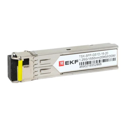 Фото sfp модуль 1,25 гбит одинарное одномодовое оптоволокно 1550нм дальность 20км tsx ekf EKF