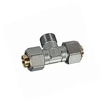 Фото тройник мп латунь обжим дн 20х1/2" нр r568am giacomini r568mx057