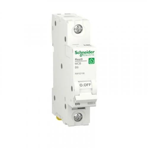 Фото выключатель автоматический resi9 (ав) b 6а 1p 6000а sche r9f02106 Schneider Electric