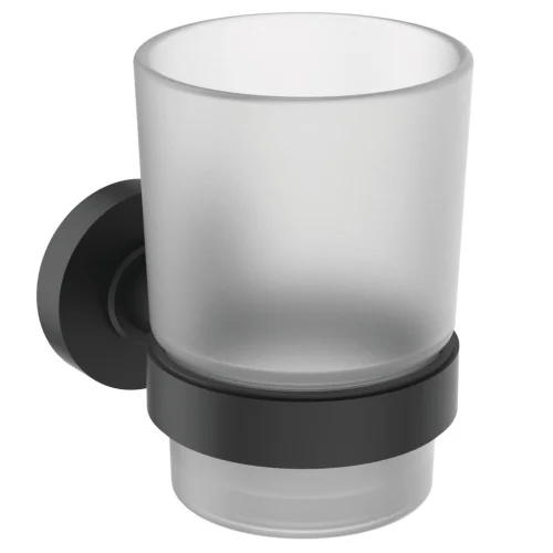 Фото стакан с держателем iom черный матовый ideal standard a9120xg Ideal Standard