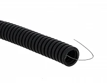 Фото труба гофрированная пвх d32мм с протяжкой черн. (уп.50м) plast ekf tg-z-32-50-black