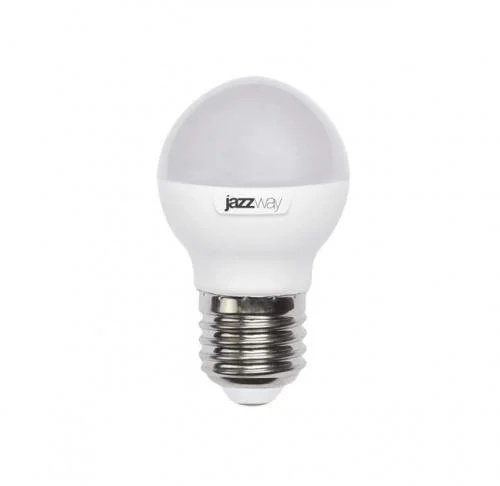 Фото лампа светодиодная pled-sp-g45 7вт шар 5000к холод. бел. e27 540лм 230в jazzway 1027887-2 JazzWay