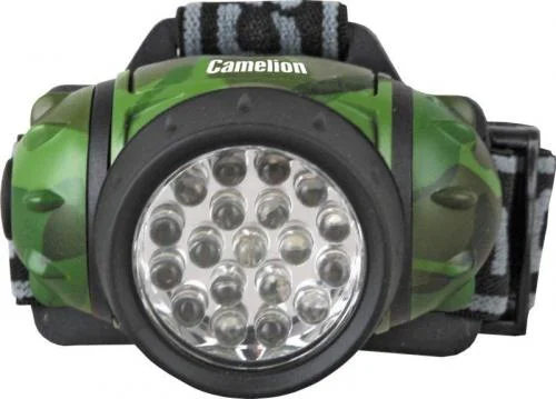 Фото фонарь налобный led 5313-19f 4ml (19led 4 режима; 3хr03 в комплекте; камуфляж) camelion 7538 Camelion