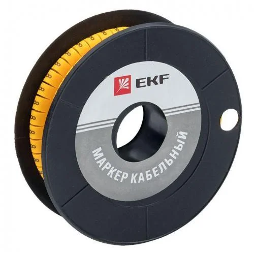 Фото маркер каб. 2.5кв.мм "8" (ес-1) (уп.1000шт) ekf plc-km-2.5-8 EKF