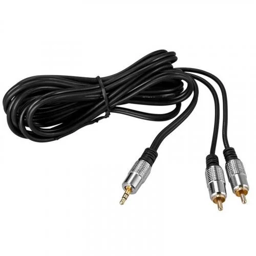 Фото шнур 3.5 stereo plug - 2rca plug 3м (gold) металл rexant 17-4224 Rexant фото 2