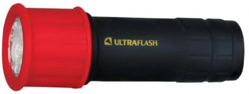 Фото фонарь led15001-a (3xr03 светофор красн. с черн. 9 led блистер) ultraflash 10479 Ultraflash