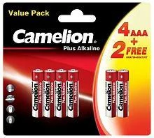 Фото элемент питания lr03 plus alkaline 4+2 (4+2lr03-bp) 1.5в (блист.6шт) camelion 14112