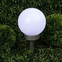 Фото светильник уличный erasf22-20 шар на солнечных батареях садовый 15см эра б0053374