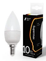 Фото лампа светодиодная supermax 10вт свеча e14 230в 4000к космос sup_led10wcne1440