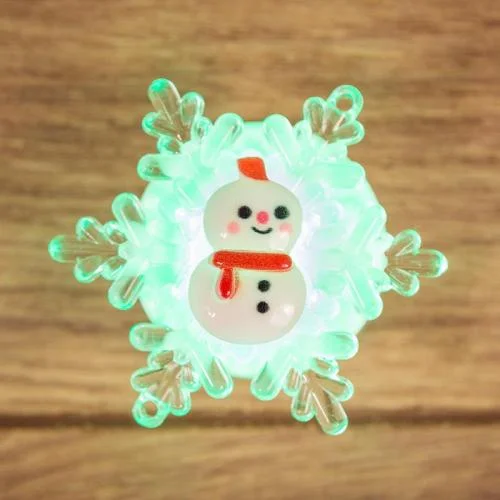 Фото фигура светодиодная "снеговик на снежинке" rgb на присоске 5.5х5.5см neon-night 501-038 Neon-Night