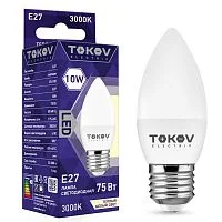 Фото лампа светодиодная 10вт с37 3000к е27 176-264в tokov electric tke-c37-e27-10-3k