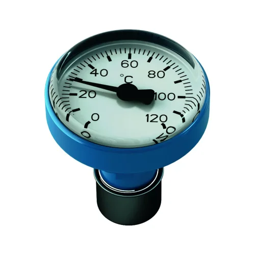 Фото термометр синий для рукояток шаровых кранов r540f 120с giacomini r540fy022 Giacomini