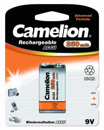Фото аккумулятор 6f22 ni-mn 250ма.ч bp-1 (блист.1шт) camelion 5014 Camelion