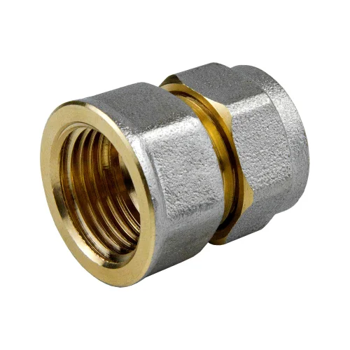 Фото муфта мп латунь никель обжим дн 20х1/2" вр гост 32415-2013 7002 aquasfera 7002-03 Aquasfera