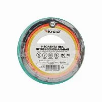 Фото изолента пвх профессиональная 0.18х19мм 20м зел. kranz kr-09-2803