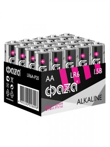 Фото элемент питания алкалиновый lr6 alkaline pack-20 (уп.20шт) фаzа 5028098 ФАZА