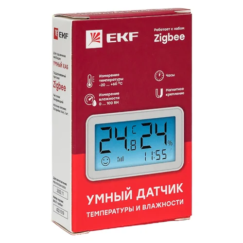 Фото умный датчик температуры и влажности с экраном zigbee ekf connect EKF фото 10