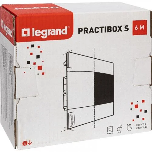 Фото щиток пластиковый встраиваемый practibox s 1х6 дым. дверь leg 134556 Legrand фото 3