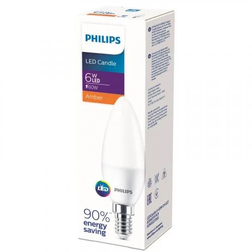 Фото лампа светодиодная ecohome ledcandle 6-60w e14 827 b35ndfr rca philips 929002273637 PHILIPS