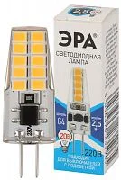 Фото лампа светодиодная led-jc-2.5w-220v-slc-840-g4 jc 2.5вт капсульная 4000к нейтр. бел. g4 220в эра б0049092