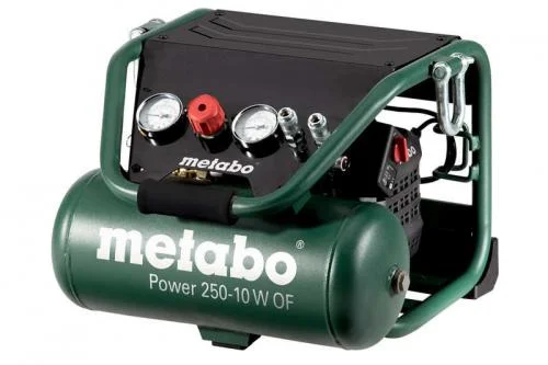 Фото компрессор безмасляный power 250-10 w of 1.5квт 10л 220/м metabo 601544000 Metabo