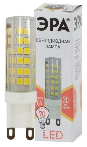 Фото лампа светодиодная jcd-7w-220v-corn ceramics-827-g9 560лм эра б0027865 Эра