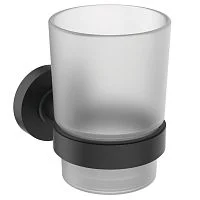 Фото стакан с держателем iom черный матовый ideal standard a9120xg