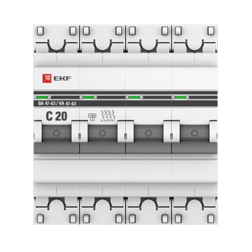 Фото автоматический выключатель 4p 20а (c) 4,5ka ва 47-63 ekf proxima EKF фото 4