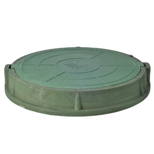 Фото люк полимер (легкий усиленный) зелёный круглый 760х630 h=110мм 30кн сантехкомплект Сантехкомплект