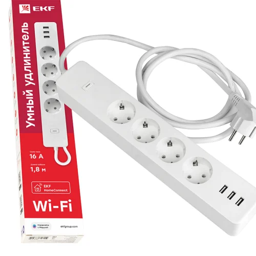 Фото умный удлинитель c usb wi-fi ekf connect EKF фото 2