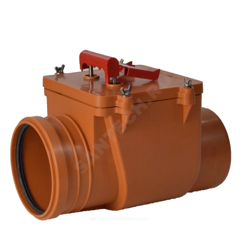 Фото клапан pp-h обратный канализационный коричневый дн 160 б/нап в/к татполимер тп-85.160 Татполимер