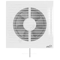 Фото вентилятор накладной пластик d125 с обратным клапаном, защитной сеткой, тяговым выключателем белый эра e 150 s c-02