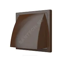 Фото выход стенной asa 190х190 коричневый с обратным клапаном и фланцем d150/160 пластик эра 1919к15.16фв кор