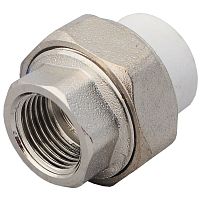 Фото муфта pp-r комбинированная разъемная белая дн 40х1 1/2" вр valfex 10155140