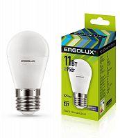 Лампа светодиодная LED-G45-11W-E27-6K Шар 11Вт E27 6500К 172-265В Ergolux 13632