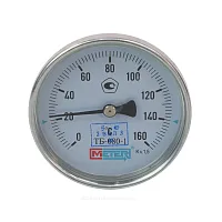 Фото термометр биметаллический осевой дк80 160с l=100мм g1/2" тб80 метер