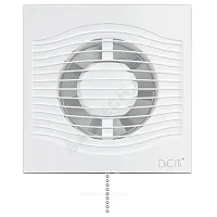 Фото вентилятор накладной пластик d100 с обратным клапаном, тяговым выключателем белый diciti slim 4c-02