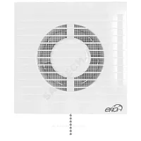 Фото вентилятор накладной пластик d125 с обратным клапаном, защитной сеткой, тяговым выключателем белый эра e 125 s c-02