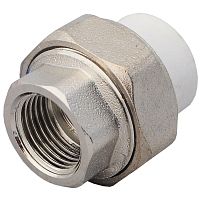 Фото муфта pp-r комбинированная разъемная белая вр дн 20х3/4" valfex 10155120