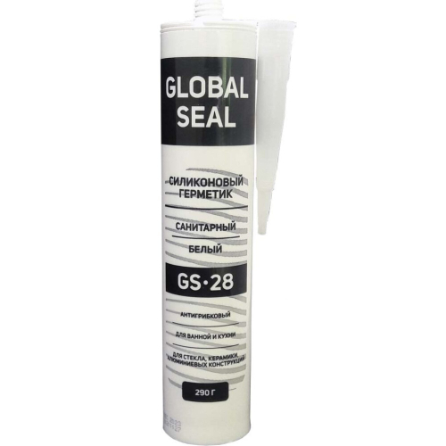 Герметик силиконовый санитарный GS28 290гр белый GlobalSeal Фото герметик силиконовый санитарный gs28 290гр белый globalseal GlobalSeal